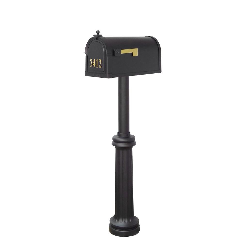 Berkshire Curbside Mailbox with Front Address Numbers and Bradford Mailbox Post