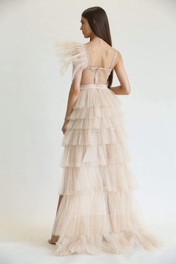 Atiena - Tulle Mesh Fabric Dress